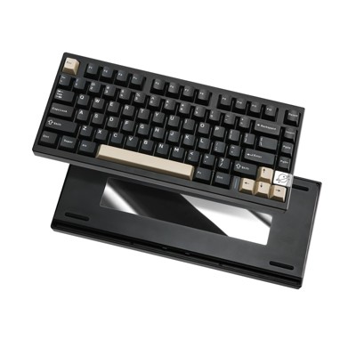 MaseiKar AL75 PRO 75% Wireless Mechanical Gaming Keyboard,BT/2.4G/Wired,PBT Keycaps,Gasket Mounted Hot Swap,Custom RGB Backlight(Black,Cocoa Cream V2)