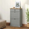 vidaXL VIGO Flip Drawer Shoe Cabinet Shoe Rack Cabinet Storage Organizer Solid Wood Pine - 2 of 4
