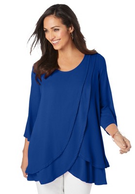 Jessica London Women's Plus Size Double Layer Tunic