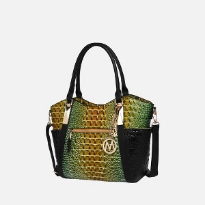MKF Collection Janise Tote Bag with Croc Embossed Ombre Design and Gold Tone Hardware by Mia K - 1 of 4