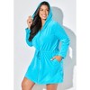 Swimsuits for All Women's Plus Size French Terry Tie Waist Hoodie Cover Up - 4 of 4
