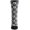 Memoi Women's Holiday Snowflake Plush-Lined Slipper Socks Black 9-11 - 2 of 3