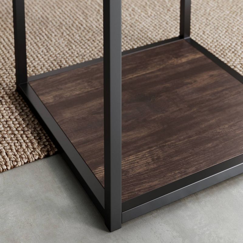 Nash Industrial Modern Wood Tray Top Side Table - Nathan James, 3 of 7