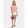 EXLURA Women's 2025 Summer Cap Sleeve Tops Loose Button Down Dress Shirt Casual V Neck Pleated Textured Work Blouse - 3 of 4