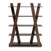 61" 5 Tier Michio Wood Geometric Display Shelf Walnut - Baxton Studio: Sleek, Spacious Storage for Home Office - 4 of 4