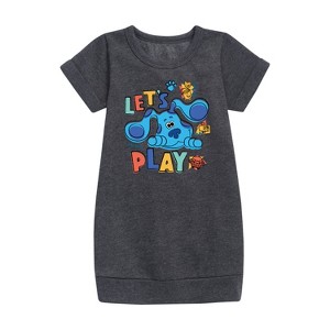 Girls' - Blue's Clues & You! - Let's Play Graphic Short Sleeve Fleece Dress - 1 of 2
