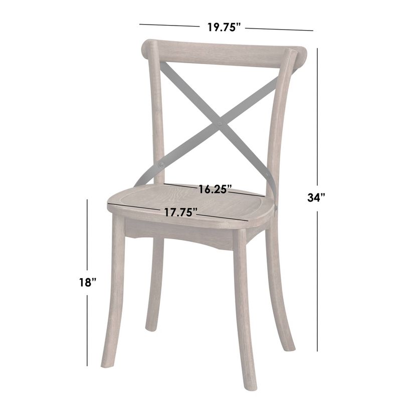 Set of 2 Constance Cross Back Dining Chairs - Buylateral, 5 of 6