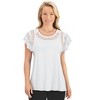 Collections Etc Double Layer Flutter Sleeve Eyelet Trim Stylish Top - 4 of 4