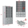 Famapy 47.2"W Organizer Glass Doors Display Cabinet  Organizer Pantry Gray - 2 of 4