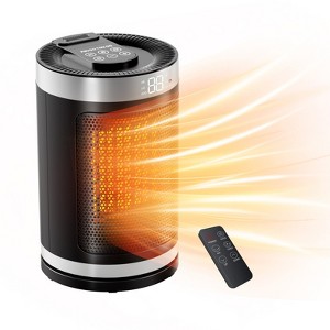 KikiBriz Small Space Heater, Portable Electric Heater with Temperature Sensor for Indoor Use, Digital Display, 1-12H Timer, Eco and Fan Mode - 1 of 4