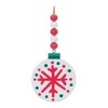 Snowflake Ornament Set – MDF Wood with Beaded Accents – 14" Holiday Decor, Set of 12 – By Melrose - 4 of 4