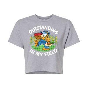 Women's - Garfield - Outstanding In My Field Cropped Graphic T-Shirt - 1 of 4