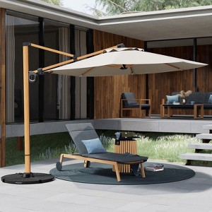 GRANDPATIO Offset 10Ft Cantilever Umbrella 360 Rotation with Cross Base - 1 of 4