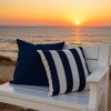 TopComfy Support Pillow Outdoor and Indoor Stripe Pillow with Weather Resistant Fabric for Patio, Blue, 17"*17"*10" - 4 of 4
