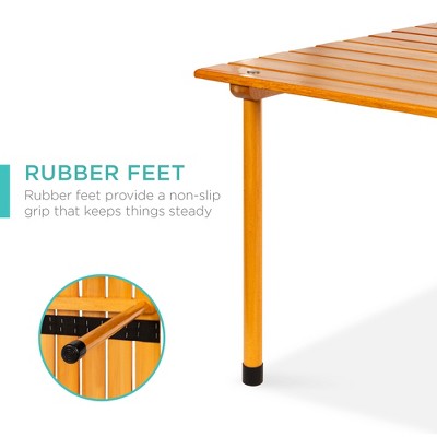Portable Roll-Up 28.5" Wooden Table for Outdoor & Indoor Use
