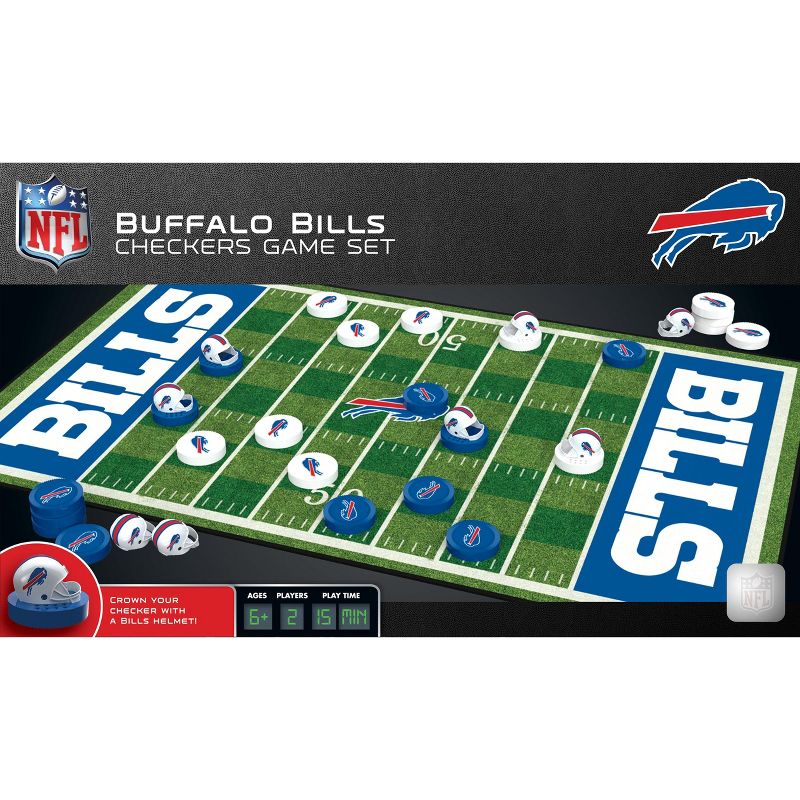 MasterPieces Officially licensed NFL Buffalo Bills Checkers Board Game for Families and Kids ages 6 and Up, 1 of 6