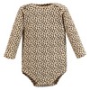 Hudson Baby Infant Girl Cotton Long-Sleeve Bodysuits, Leopard Pumpkin - 4 of 4
