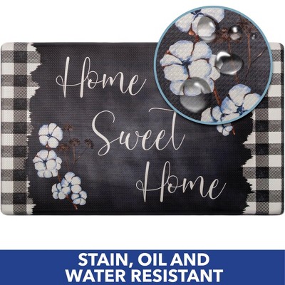 Black and White Buffalo Check Anti-Fatigue Kitchen Mat