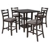 CAVINAS Dining Table Set for 4  Wooden Counter Height Dining Set with 4 Chairs and Storage Shelving for Kitchen - 2 of 4
