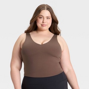 Women's Flex V-Neck Cropped Sports Bra - All In Motion™ - 1 of 4