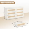6 Rattan Drawer Dresser for Bedroom, White Modern Chest of Drawer with Anti-Tip Kit Device, Wooden Dresser Organizer for Nursery Hallway Living Room - 2 of 4