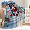 Lomsoe Christmas Decorative Throw Blanket White Snowy Tree and Green Forest Print Decoration, Soft Flannel Winter Blanket for Bed Sofa. - 2 of 4