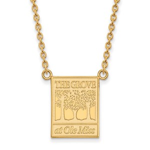 Black Bow Jewelry 10k Yellow Gold Mississippi Rebels NCAA Necklace 18 Inch - 1 of 4