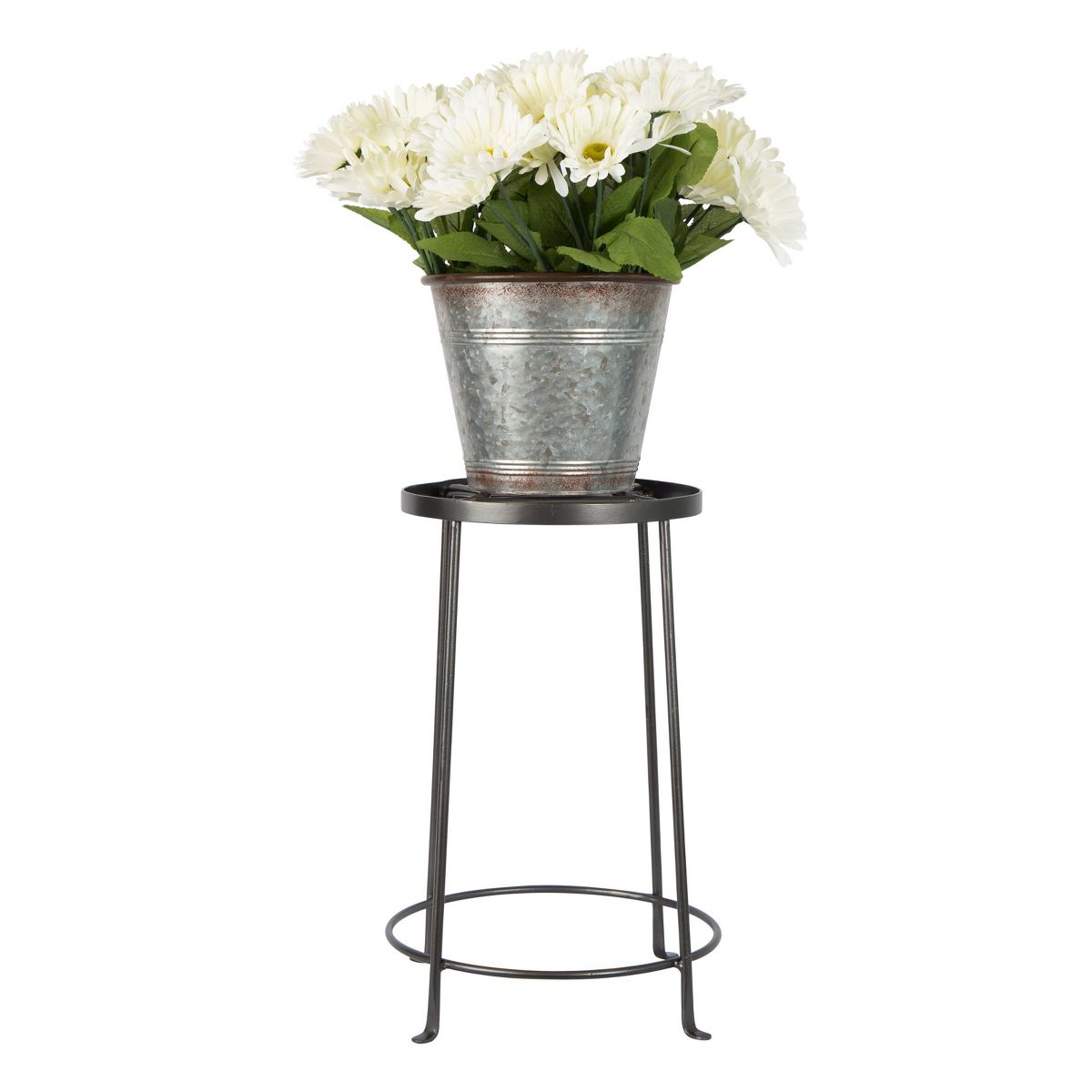 Indoor/Outdoor Diamond Shaped Argyle Iron Plant Stand Roman Bronze - Achla Designs - thumbnail 2