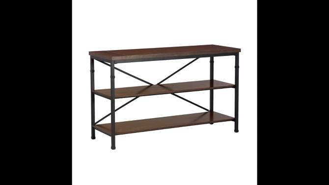 50&#34; Austin Industrial 3 Shelf Mixed Material Media TV Stand for TVs up to 40&#34; Light Brown - Linon, 2 of 11, play video