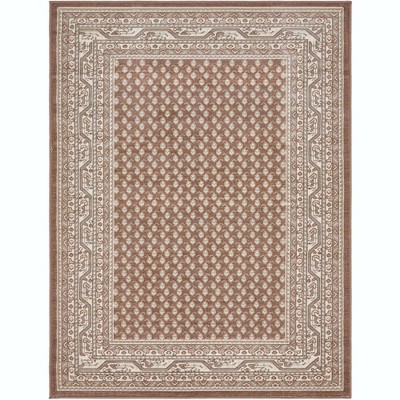 Braided Brown Synthetic 9' x 12' Easy-Care Rectangular Rug