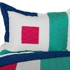 Slickblue Handmade Full/Queen Quilt Set, Soft Geometric Pattern, 2 Shams, TC Fabric, Design 1/2 - 3 of 4