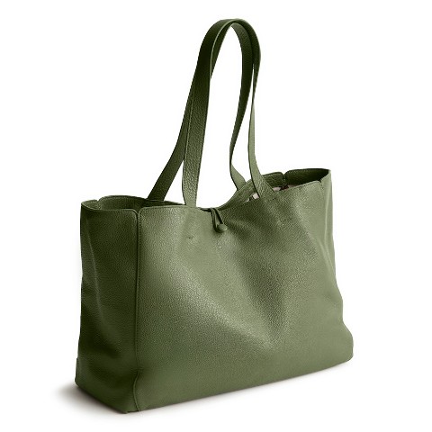 Vera Bradley Women's Leather Hathaway Tote Bag Bronze Green
