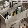 67" Tall Slim Bathroom Cabinet with Glass Doors & Adjustable Shelves, Freestanding Storage Cabinet for Laundry Room, Kitchen, Living Room - 3 of 4