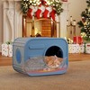 FONTOI Patio Cat House Cat Shelter Feral Cat Pet House Indoor Outdoor Weatherproof Insulated Easy Assembly Kitty Winter, 20.8"*14.2"*15.9" - 2 of 4