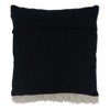 Saro Lifestyle Fringe Woven  Decorative Pillow Cover, Black/White, 20" - 2 of 3