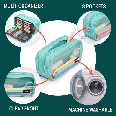 ZIPIT Half & Half Pencil Case, Mint