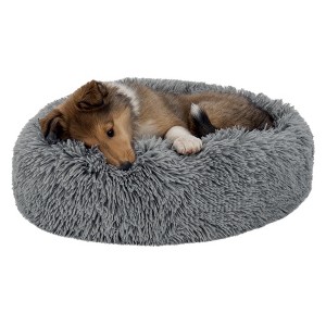 FurHaven Calming Cuddler Long Fur Donut Dog Bed - 1 of 4