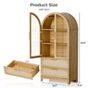 INFURNIC Decorative Storage Cabinets Storage Display Cabinet With Rattan Drawer And Storage Shelf, Arched Cabinet, Brown, 15.4"*30.7"*63" - 3 of 4