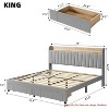 Upholstered Bed Frame w/ Storage Headboard,Platform Bed Frame w/ Storage Drawers, Charging Station No Box Spring Needed - 2 of 4