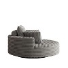 55'' Corduroy Chenille Swivel Chair, Fluffy Foam Single Sofa with Cylindrical Pillow, 360¡ã Rotating Seat for Living Room, Bedroom, No Assembly - 4 of 4