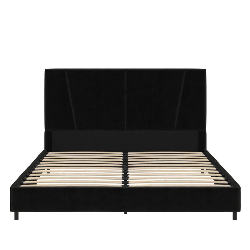 RealRooms Maverick Velvet Upholstered Platform Bed with Tufted Headboard, 1 of 5