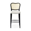 HomeRoots 31" White and Black Fabric and Solid Wood Bar Height Bar Chair - 4 of 4