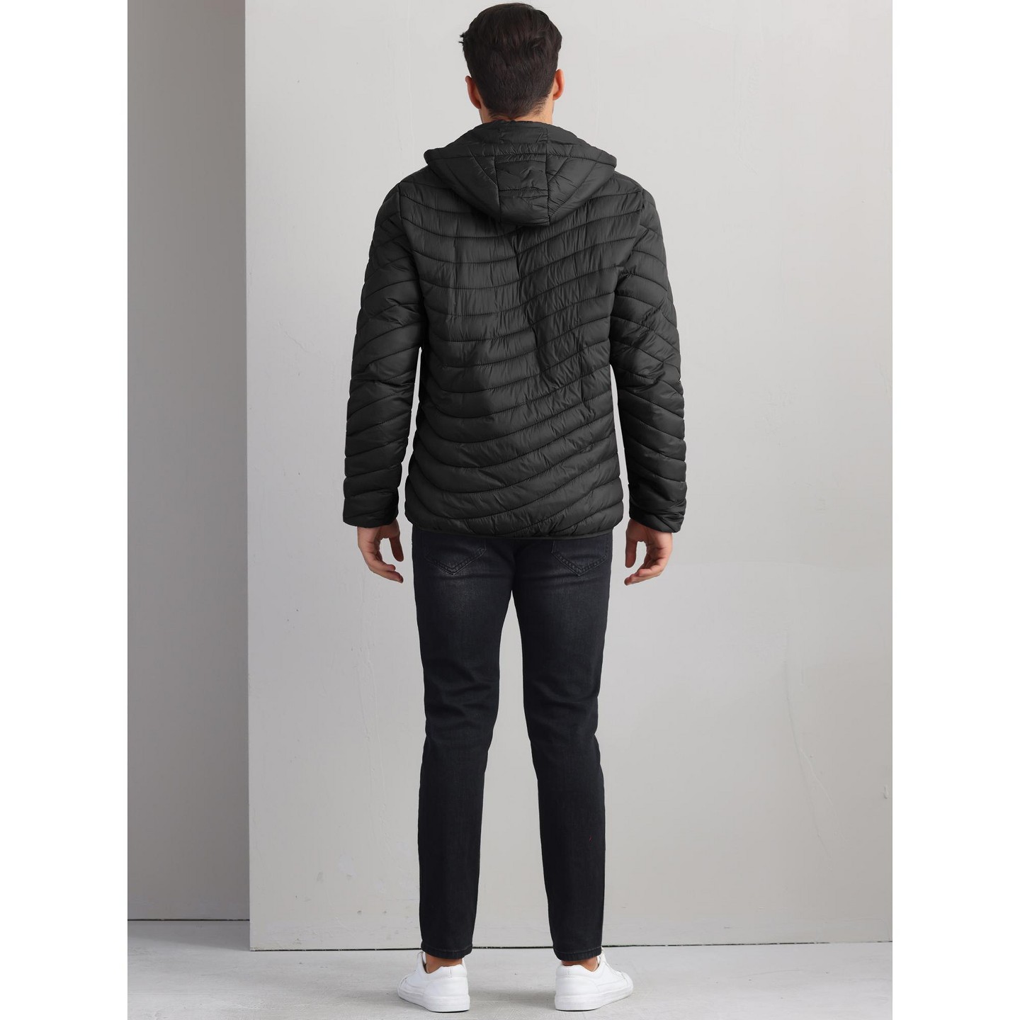 Мужская куртка Lars Amadeus Winter Zipper Padded Detachable Hooded Warm Puffer Jackets Black, цвет: Чёрный — фото 3