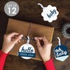 Big Dot of Happiness Hello Little One - Blue and Silver - Assorted Hanging Boy Baby Shower Favor Tags - Gift Tag Toppers - Set of 12 - 2 of 4