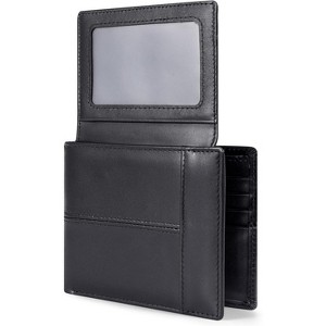 Paaaawaters Leather Wallet for Mens Genuine Leather RFID Blocking Bifold Wallets with 1 ID Window 15 Card Slots - 1 of 4