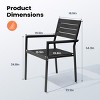 Pellebant Outdoor Dining Chairs Modern Aluminum Stackable Chairs for Patio - 2 of 4