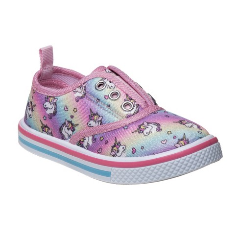 Laura Ashley Toddler Canvas Slip on Casual Fashion Sneakers Pink