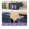 Kitchen Island Cart with Drop Leaf, Mobile Storage Island with 2 Bar Stools & Charging Station - 4 of 4