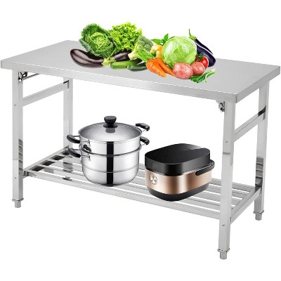 homfan 48 x 30 Inch Stainless Steel Prep Table, Commercial Worktables & Workstations