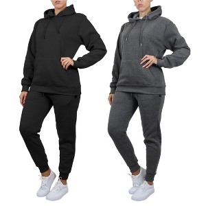 Rudolph Women's Loose Fit Fleece-Lined Pullover Hoodie & Jogger 2-Piece Set-2 Pack - 1 of 2